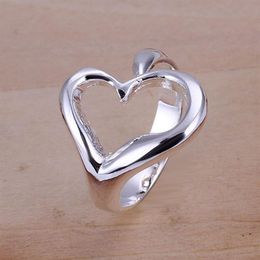 Open heart sterling silver jewelry ring for women WR009 fashion 925 silver Band Rings2808