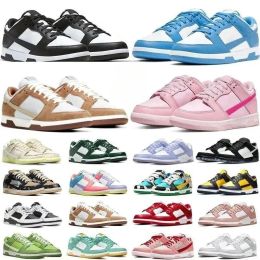 Low Shoes Men Women Running Shoes Panda White Black Triple Pink UNC Grey Fog Syracuse Rose Whisper StrangeLove Medium Olive Candy Mens Outdoor Trainer