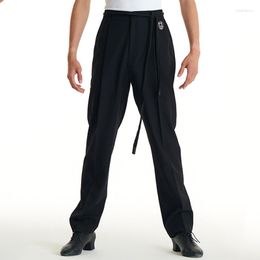 Stage Wear 2023 Latin Dance Pants For Men Drawstring Straight Male Chacha Rumba Tango Dress Performance DQS14163