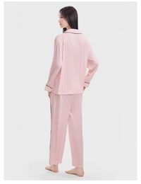 Design Women Secrets loungewear Comfort Antistatic Silky Long Sleeve Jacquard Pajamas Homewear Set