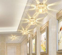 Modern Crystal LED Spotlight Corridor Hallway Aisle Porch Ceiling Light Recessed Lamp Home Living Room Balcony Stairs Lighting Fix5145969