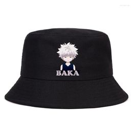 Berets Japanese Anime X Summer Hat Hisoka Women Men Panama Bucket Cap The Design Flat Visor Killua Graphic Fisherman Hats