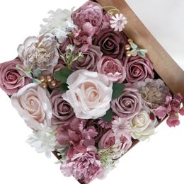 Decorative Flowers Artificial Rose Combo For DIY Wedding Bouquets Centrepieces Arrangements Party Baby Shower Home Decorations