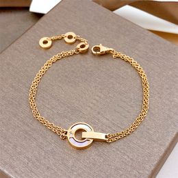 Treasure Light Luxury, European and American Fashion New Coin Bracelet, Copper Coin Round Cake, Small Number Titanium Steel Rose Gold, Colourless Handpiece