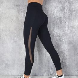 Active Pants Women Yoga With Pockets High Waist Mesh Sport Leggings Fitness Petite For Short