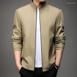 Men's Jackets Spring Autumn Stand Collar Solid Colour Smart Casual Outerwear Men Slim Zipper Jacket Coats Man Clothing 2023