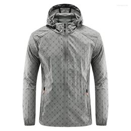 Men's Jackets Summer Lightweight Sun Protection Clothing Fashion Brand Letter B Printed Hooded Skin Youth Coat Men