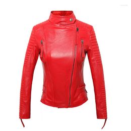 Women's Leather 2023 Coat Real Sheepskin Female Genuine Jacket Short Slim Jackets For Women Clothes Outerwear Jaqueta