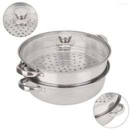 Double Boilers 28CM Stainless Steel Single Layer Stockpot Pot Food Steamer Cookware Household Cooking Gas Stove Steam