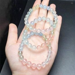 Link Bracelets Natural Morganite Bracelet String Charms Fashion Personalised Men Women Gemstone Jewellery Lovers Gift 1pcs 8MM