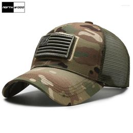 Ball Caps NORTHWOOD Outdoor Army Men's Baseball Cap For Summer Polyester Snapback Women Adjustable Tactical Hat Camouflage Mesh