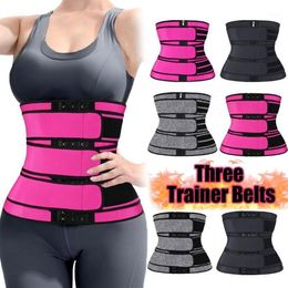 Neoprene Sweat Body Shaper Belts Three Waist Trainer Belt Shaping Colombian Girdles Adjustable Slimming Tummy Trimmer Corset1298B