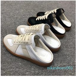 Men Sneakers Shoes Suede Leather Trainers Rubber Sole Runner Sports Stitching Outdoor Casual