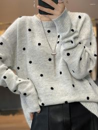 Women's Sweaters Floral Knitted For Women Long Sleeve Streetwear Fashion Pullovers Embroidery Vintage Loose 2023 Autumn Winter Tops