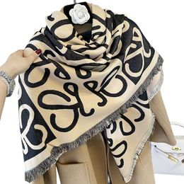 Designer Scarf Lowewe Fashion Luxury Top Quality Autumn And Winter Scarf New Product Double Sided Imitation Warm Shawl Same Jacquard Korean Edition Women's