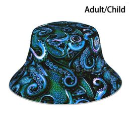 Berets Blue Octopus Steampunk By Moose Disco Bucket Hat Sun Cap Moosedisco Sea Life Steam Punk Brimless