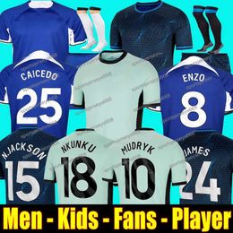 23 24 Enzo Soccer Jerseys Cfcs Football Shirt Nkunku N.Jackson Kids Kit 2024 Sterling Pulisic Sterling James Koulibaly Azpilicueta _Jersey