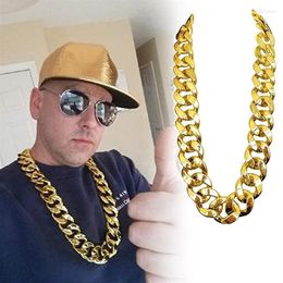 Chains Giant Gold Neck Chain Imitation Hip Hop Necklace Rapper Exaggerated Fancy Dress Personalised Performance Prop R7RF262w