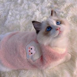 Cat Costumes Winter Cartoon Dog Clothes Warm Christmas Sweater For Small Yorkie Pet Clothing Coat Knitting Crochet Cloth XS-XL