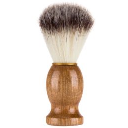 Natural Nylon Hair Mens Shaving Brush Barber Salon Men Facial Beard Cleaning Appliance Shave Tool Razor Brush with Wood Handle 2222 ZZ