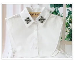 Choker 2023 Wholesale Fashion Low Price False Collar Korean Cotton Wild Round Neck Shirt Lapel Doll Pearl Button