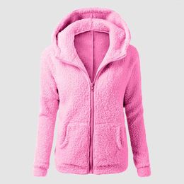 Women's Fur Women Hooded Sweater Coat Winter Warm Wool Zipper Cotton Outwear Fleece Coats For With Hood Maternity