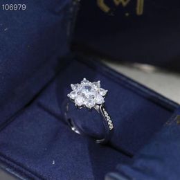 Luxury Brand Stamp Logo Ring S925 Sterling Silver Full Zircon Wedding Engagment Designer Jewelry For Women272S