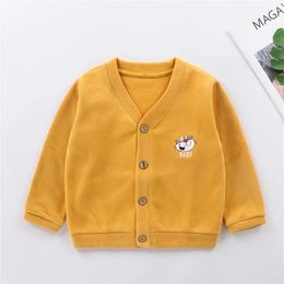 Rompers Kids Boys Girls Cardigan Soft Sweaters Spring Autumn Girl Solid Cotton Sweater Jacket Boy Children Knitted kids born Clothes 231007