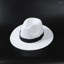 Wide Brim Hats Winter Fedoras Hat Men Felt Classic Jazz Floppy Women Casual Fedora Panama Cap For White Party