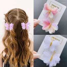 Hair Accessories 2Pcs/Set Sweet Butterfly Clips For Girls Kawii Children Hairpins Cute Barrettes Korean Kids Hairgrips