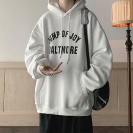 Men's Hoodies 2023 Spring And Autumn Hoodie Tide Brand Letter Print Casual Loose Top White Black Khaki Dark Gray