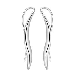 Temperament Model Earrings Female Fashion Metal S Curve Design Jewelry Earrings For Ladies Simple 181x