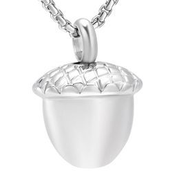 Chains ACORN Cremation Necklace For Human Pet Animal Ashes Stainless Steel Memorial Urn Keepsake Pendant Jewelry Women Kid314S