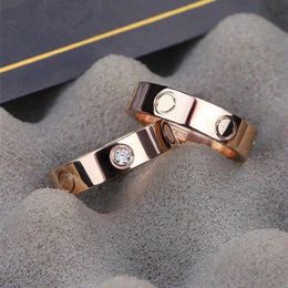fashion Band Stainless steel gold Rings men and women letter C jewelry couple wedding gift party engagement lover never fade1880