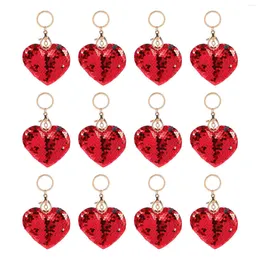 Keychains 24 Pcs Sequin Keychain Pendants Couples Jewellery Heart Rings Decor Filler Hanging Ornaments Decors