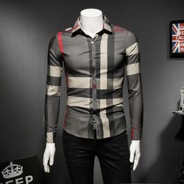 new men's tops plaid 2023 long-sleeved shirts European station spring and autumn personality all-match fashion casual trend shirts S-5XLto buy to buy