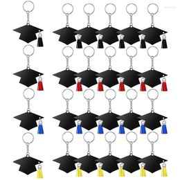 Keychains 24pcs Graduation Cap Charm Keychain Acrylic Tassels Party Favor