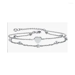 Anklets Cross-border Foreign Trade Jewellery Beads Cross Even Heart Love Chain Single Layer Double Anklet Female