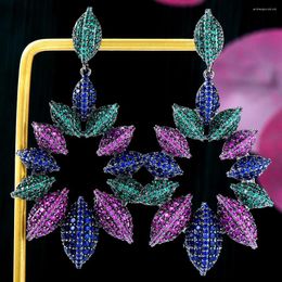 Stud Earrings SisCathyy Luxury Full Micro Cubic Zirconia Water Drop For Women Korean Fashion Geomtry Crystal Pendant Earring Jewelry