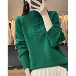 Women's Sweaters Chinese-style Buckle Pullover Cashmere Sweater Female 2023 High-grade Exotic Pure Wool Knitted Bottoming Coat