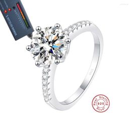 Cluster Rings Design D Colour Six Claw Real Moissanite Diamond For Women Wedding Ring Luxury Jewellery