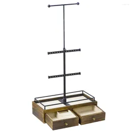 Jewellery Pouches Rack Wood Base Storage Acrylic Stands Display Holder Container Earring Organiser Bracelet Exhibitors