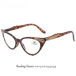 Sunglasses Fashion Ladies Reading Glasses Cat Eye Frame Elegance Women Presbyopic Eyeglasses 1.0 1.5 2.0 2.5 3.0 3.5 For Female Readers