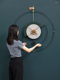 Wall Clocks Spanish Nordic Light Luxury Clock Living Room Home Fashion Modern Minimalist Internet Celebrity