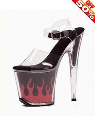 Dress Shoes Women Sexy High Heels Platform Bling Crystal Thin Stripper Flame 8 Inches Fetish Props 20CM Novelty Models Party