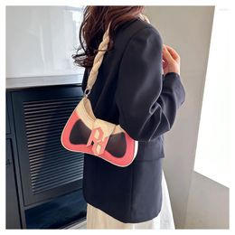 Evening Bags Design Sewing Thread Messenger Bag Female 2023 Shoulder Fashion Contrast Color Braided Twist Strap Armpit