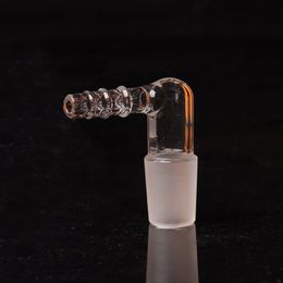 Glass Vapour Whip Adapter 14mm 18.8mm Male 90 Degree Vaporizer L Style Glass Elbow Adapters for dab rig bong