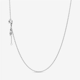 100% 925 Sterling Silver Classic Cable Chain Necklace Fit European Pendants and Charms Fashion Women Wedding Engagement Jewelry Ac293R