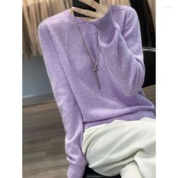 Women's Sweaters Pure Wool Cashmere Sweater Women O Neck Pullover Casual Knit Top Autumn Winter Coat Korea Fashion