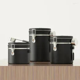 Storage Bottles Coffee Bean Sealed Tank Stainless Steel Exhaust Valve Breathing With Spoon Fresh-keeping